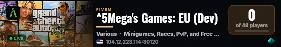 ^5Mega's Games: EU (Dev) live status badge