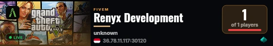 Renyx Development live status badge