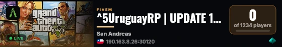 ^5UruguayRP | UPDATE 15/05 live status badge