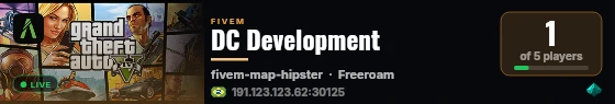 DC Development live status badge