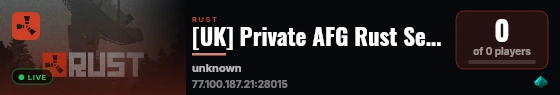 [UK] Private AFG Rust Server live status badge
