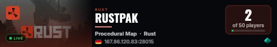 RUSTPAK live status badge