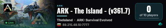 ARK - The Island - (v361.7) live status badge