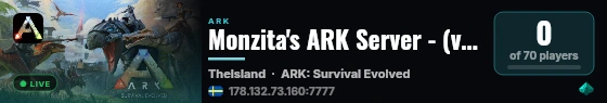 Monzita's ARK Server - (v358.24) live status badge
