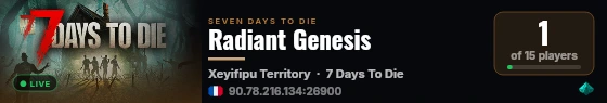 Radiant Genesis live status badge