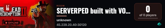 SERVERPED built with VORPCore! live status badge