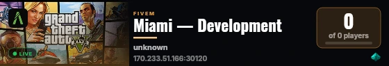 Miami — Development live status badge