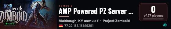 AMP Powered PZ Server vontp live status badge