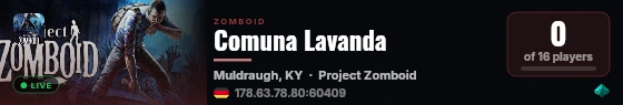 Comuna Lavanda live status badge