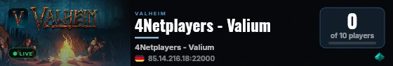 4Netplayers - Valium live status badge
