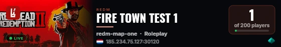 FIRE TOWN TEST 1 live status badge