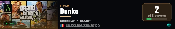 Dunko live status badge