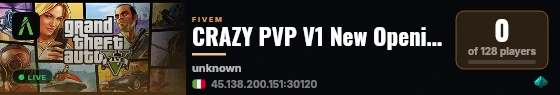 CRAZY PVP V1 New Opening live status badge