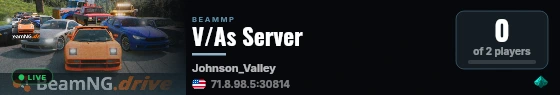 V/As Server live status badge