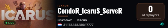 CondoR_IcaruS_ServeR live status badge