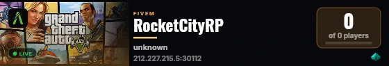 RocketCityRP live status badge