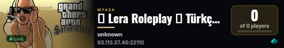 ★ Lera Roleplay ❯ Türkçe Sesli Roleplay ❮ .gg/leraroleplay [TR] / [AZ] live status badge