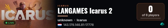 LANGAMES Icarus 2 live status badge