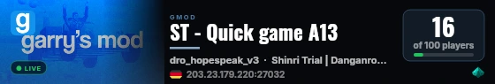ST - Quick game A13 live status badge