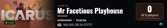 Mr Facetious Playhouse live status badge