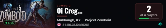 Oi Creg... live status badge