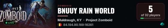 BNUUY RAIN WORLD live status badge