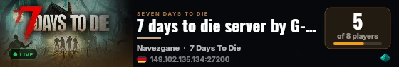 7 days to die server by G-portal live status badge