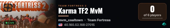 Karma TF2 MvM live status badge