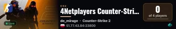 4Netplayers Counter-Strike 2 Server live status badge