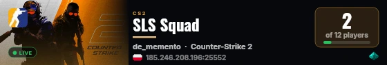 SLS Squad live status badge