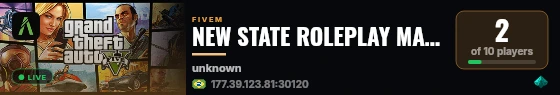 NEW STATE ROLEPLAY MATRIX 🐐 | 👹 A revolução do FiveM 👹 | 🎮 https://discordapp.com/api/webhooks/1540920209928491008/HygFPIXlf-b351T8lCbrKYanNcxuGSj1ISFV5ISiXuMU0u7WgrRBaFDvW7wymxZTSj0x live status badge