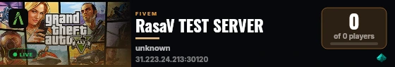 RasaV TEST SERVER live status badge