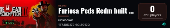 Furiosa Peds Redm built with VORPCore! live status badge