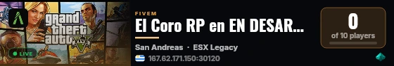 El Coro RP en EN DESAROLLO live status badge