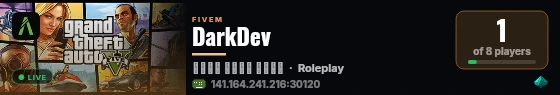 DarkDev live status badge