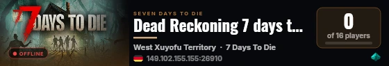 Dead Reckoning 7 days to die server by G-portal live status badge