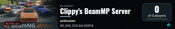 Clippy's BeamMP Server live status badge