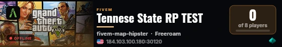 Tennese State RP TEST live status badge