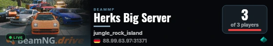 Herks Big Server live status badge