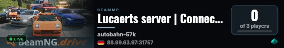 Lucaerts server | Connect Hosting live status badge