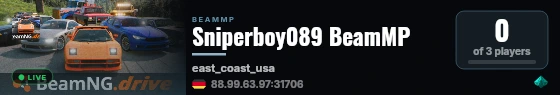 Sniperboy089 BeamMP live status badge