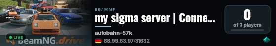 my sigma server | Connect Hosting live status badge
