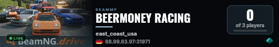 BEERMONEY RACING live status badge