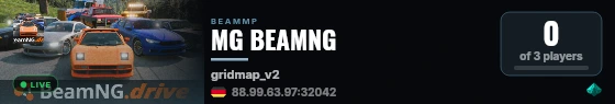 MG BEAMNG live status badge