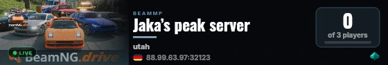 Jaka’s peak server live status badge