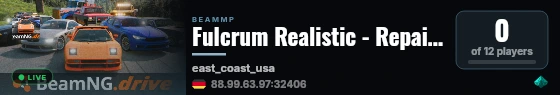 Fulcrum Realistic - Repairs in Garages Only - Troll Vehicles Disabled live status badge