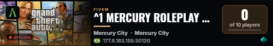 ^1 MERCURY ROLEPLAY MANUTENÇÃO live status badge