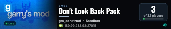 Don't Look Back Pack live status badge