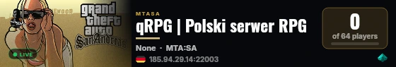 qRPG | Polski serwer RPG live status badge