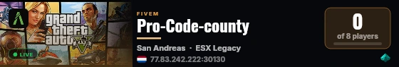 Pro-Code-county live status badge